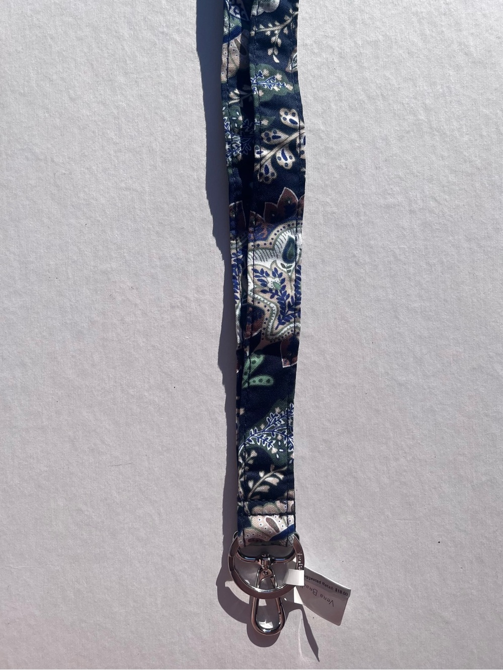Vera Bradley Women’s Wide Lanyard in Java Navy Camo NWT Blue Green Key Holder